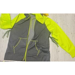 C9 by Champion Gray & Neon Yellow Zip-Up Hoodie – XXL Semi-Fitted